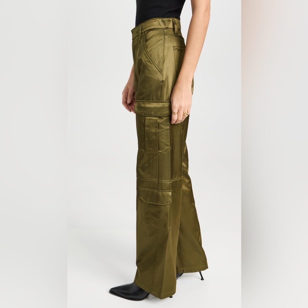 Rag & Bone Cailyn Japanese Satin Cargo Pants Size 30 Army Green - Picture 3 of 16